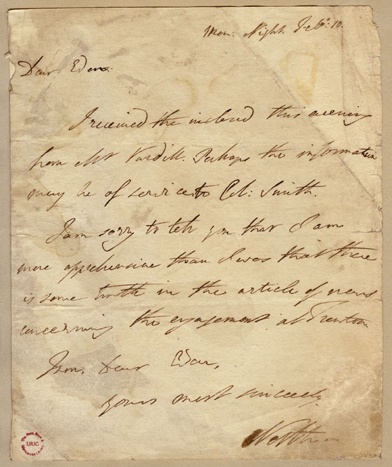 Lord North letter to William Eden February 10 1777